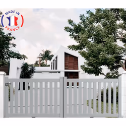 Caractéristiques du portail aluminium coulissant ajouré en kit Le portail aluminium coulissant ajouré coulisse manuellement v ...