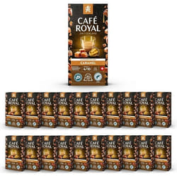 200 Capsules Aluminium Compatibles NESPRESSO® À USAGE DOMESTIQUE - CAFÉ SAVEUR CARAMEL - Dosettes by Café Royal®