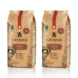 2 x 1 KG - Café Royal Peru Classico - Café Torréfié en Grains 100% Arabica - Intensité 3/5 - Certifié Fairtrade