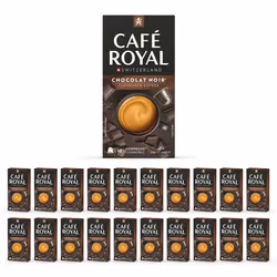 200 Capsules de Café en Aluminium Compatibles NESPRESSO® À USAGE DOMESTIQUE - CHOCOLAT NOIR - Dosettes by Café Royal®