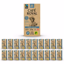 200 Capsules de Café en Aluminium Compatibles NESPRESSO® À USAGE DOMESTIQUE - LUNGO BIO - Dosettes by Café Royal®