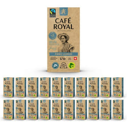 200 Capsules de Café en Aluminium Compatibles NESPRESSO® À USAGE DOMESTIQUE - LUNGO BIO - Dosettes by Café Royal®