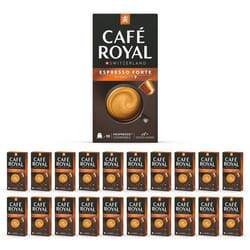200 Capsules de Café en Aluminium Compatibles NESPRESSO® À USAGE DOMESTIQUE - ESPRESSO FORTE - Dosettes by Café Royal®
