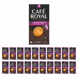 200 Capsules de Café en Aluminium Compatibles NESPRESSO® À USAGE DOMESTIQUE - LUNGO FORTE - Dosettes by Café Royal®