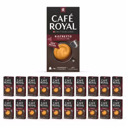 200 Capsules de Café en Aluminium Compatibles NESPRESSO® À USAGE DOMESTIQUE - RISTRETTO - Dosettes by Café Royal®