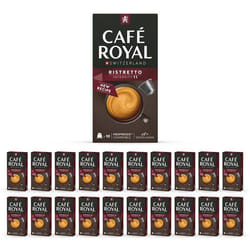 200 Capsules de Café en Aluminium Compatibles NESPRESSO® À USAGE DOMESTIQUE - RISTRETTO - Dosettes by Café Royal®