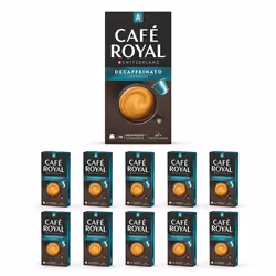100 Capsules de Café en Aluminium Compatibles NESPRESSO® À USAGE DOMESTIQUE - DECAFFEINATO - Dosettes by Café Royal®
