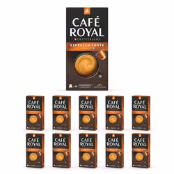 100 Capsules de Café en Aluminium Compatibles NESPRESSO® À USAGE DOMESTIQUE - ESPRESSO FORTE - Dosettes by Café Royal®