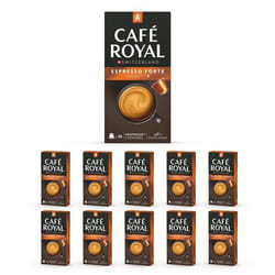 100 Capsules de Café en Aluminium Compatibles NESPRESSO® À USAGE DOMESTIQUE - ESPRESSO FORTE - Dosettes by Café Royal®