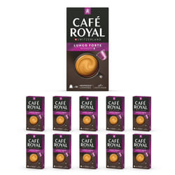 100 Capsules de Café en Aluminium Compatibles NESPRESSO® À USAGE DOMESTIQUE - LUNGO FORTE - Dosettes by Café Royal®