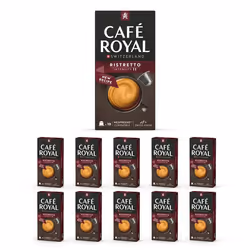 100 Capsules de Café en Aluminium Compatibles NESPRESSO® À USAGE DOMESTIQUE - RISTRETTO - Dosettes by Café Royal®