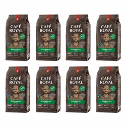 8 x 500 GR - Café Royal Brasil Espresso - Café Torréfié en Grains 100% Arabica - Intensité 4/5 - Certifiés Fairtrade
