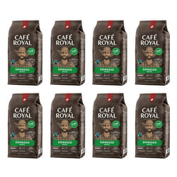 8 x 500 GR - Café Royal Brasil Espresso - Café Torréfié en Grains 100% Arabica - Intensité 4/5 - Certifiés Fairtrade