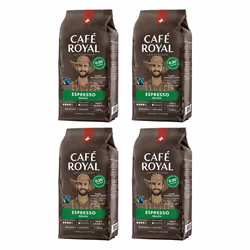 4 x 500 GR - Café Royal Brasil Espresso - Café Torréfié en Grains 100% Arabica - Intensité 4/5 - Certifiés Fairtrade