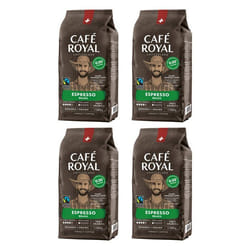 4 x 500 GR - Café Royal Brasil Espresso - Café Torréfié en Grains 100% Arabica - Intensité 4/5 - Certifiés Fairtrade
