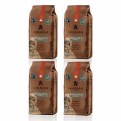 4 x 500 GR - Café Royal Honduras Intenso - Café Torréfié en Grains 100% Arabica - Intensité 4/5 - Certifiés Fairtrade