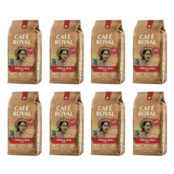 8 x 500 GR - Café Royal Peru Crema Bio - Café Torréfié en Grains 100% Arabica - Intensité 3/5 - Certifiés Fairtrade