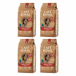 4 x 500 GR - Café Royal Peru Crema Bio - Café Torréfié en Grains 100% Arabica - Intensité 3/5 - Certifiés Fairtrade