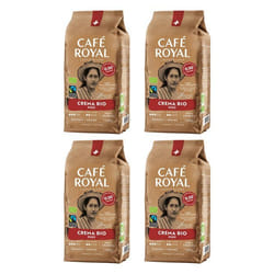 4 x 500 GR - Café Royal Peru Crema Bio - Café Torréfié en Grains 100% Arabica - Intensité 3/5 - Certifiés Fairtrade