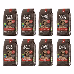 8 x 500 GR - Café Royal Peru Espresso Bio - Café Torréfié en Grains 100% Arabica - Intensité 4/5 - Certifiés Fairtrade