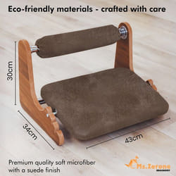 Mszerone® Repose-pieds Ergonomique Bois -Support Cheville en Suédine Douce-Base à Bascule -Antidérapant-Confort Télétravail &