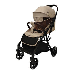 NANIA - Poussette canne compacte - Lexy - Pack complet (protège-jambes + habillage pluie) - 4 roues - Beige