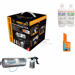 Kit de nettoyage Filtre à particules ( FAP ) Warm Up , Ce kit se compose de la machine ( 4 pièces ) et d'un kit nettoyant FAP ...