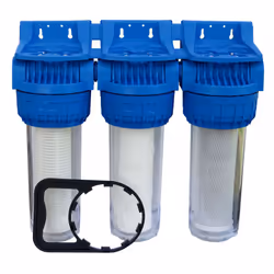 Porte filtre TRIPLEX 9 pouces 3/4 pour les cartouches de filtration ou de traitement d'eau Utilisation sur les eaux de forage ...