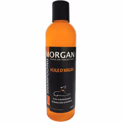Shampoing pour chien à l'huile d'Argan Morgan.Spécial pour fourrures longues ou poils courts abîmés.Disponible en 250 ml, 1L  ...