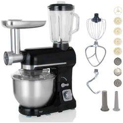 Robot multifonctions 5l 1000w noir avec hachoir et blender 1,5l en verre Robby robimix noir