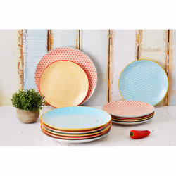 Björn BJ-LPC1 assiette Assiette de dîner Rond Porcelaine Bleu, Rouge, Jaune 6 pièce(s) - Vue supplémentaire 5