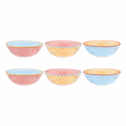 Björn BJ-PPC1, Ensemble de bols, Rond, Porcelaine, Bleu, Rouge, Jaune, 1,2 L, Régler