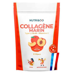 Nutri&Co Collagène Marin Type I & II Arôme Pêche 190 g