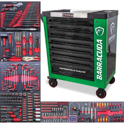 Servante D'Atelier Complète Barracuda Tools Rock Pro+ 8 Tiroirs 7 Outillés - 4 Roues, 2 Freins - Chariot Mecanicien, Garagiste