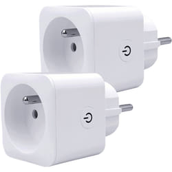 Konyks - Priska fr Dual Pack, Prises intelligentes, Lot de 2, Wi-FI + bt, 16A avec avec compteur de conso, programme et scénarios compatible Tuya,