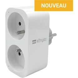 Konyks - Priska Duo fr prise double Wi-Fi + bt, contrôle on/off à distance, suivi de la consommation des 2 appareils simultanément, compatible