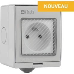 Konyks - Pluviose fr Prise extérieure WiFi , Étanchéité IP55, compatible Smartlife et Tuya, Amazon Alexa et Google Home