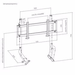Oplite OP-R8-SMSB support d'écran plat pour bureau 144,8 cm (57") Noir - Vue supplémentaire 7
