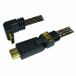 Câble HDMI - Heden - 1.4 - 2M - Plat tissé - Plaqué OR - 4K