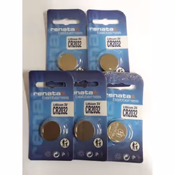 Renata CR2032 Lot de 5 piles bouton au lithium 3 V DL2032 ECR 2032 BR 2032