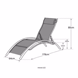 Happy Garden 1280RB chaise d'extérieur Fuchsia - Vue supplémentaire 7
