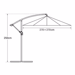Happy Garden PAR545C parasol de terrasse Carré Beige - Vue supplémentaire 4