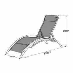 Happy Garden 1280GG chaise d'extérieur Gris - Vue supplémentaire 7