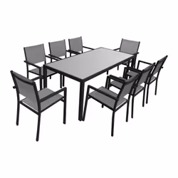 Happy Garden SET1253-50GA, Gris, 8 siège(s), 910 mm, 560 mm, 115 mm, 24,5 kg