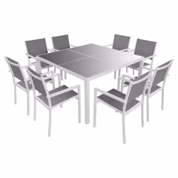 Happy Garden SET1254-50GB, Blanc, 8 siège(s), 910 mm, 560 mm, 1195 mm, 24,5 kg