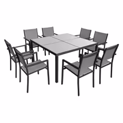 Happy Garden SET1254-50GA, Gris, 8 siège(s), 910 mm, 560 mm, 1195 mm, 24,5 kg