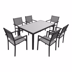 Happy Garden SET1251-50GA, Gris, 6 siège(s), 1070 mm, 770 mm, 575 mm, 19,5 kg