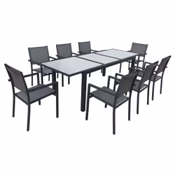 Happy Garden SET1262-50GA, Gris, 8 siège(s), 910 mm, 560 mm, 1195 mm, 24,5 kg