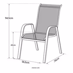 Happy Garden 1225WW-4 chaise d'extérieur Blanc - Vue supplémentaire 4
