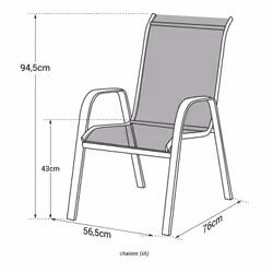 Happy Garden 1225GG-6 chaise d'extérieur Gris - Vue supplémentaire 4
